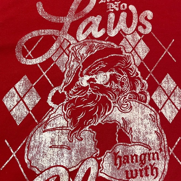 Holiday Time Men Red Graphic T-Shirt with Santa Design - Picture 2 of 12